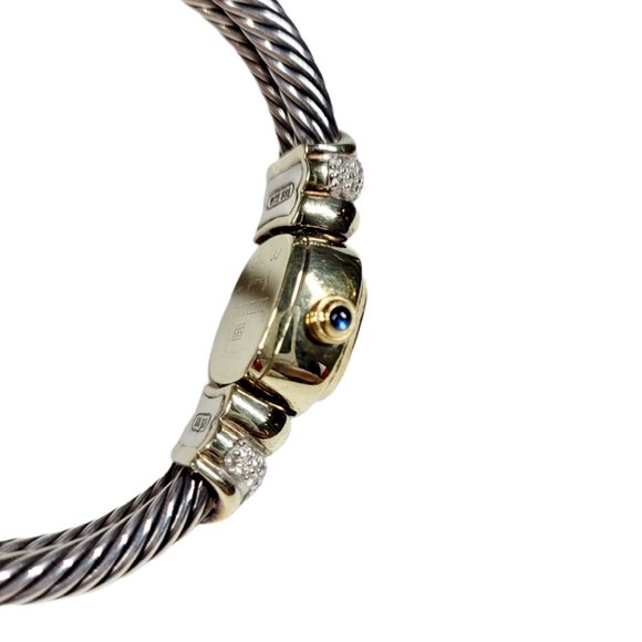 David Yurman YG Sterling Silver & Diamond Watch - Picture 5 of 8